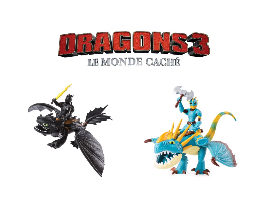 Dragons 3 Figurines Articulees Dragon Et Viking Krokmou Harold Spin Master Maxi Toys Figurines Vehicules Spin Master