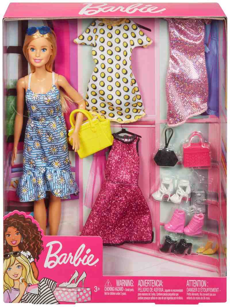 3x Barbie Mannequin avec robe rayée-Mattel NEUF neuf dans sa boîte Boîte d'origine jamais ouverte-t7580 poupée 